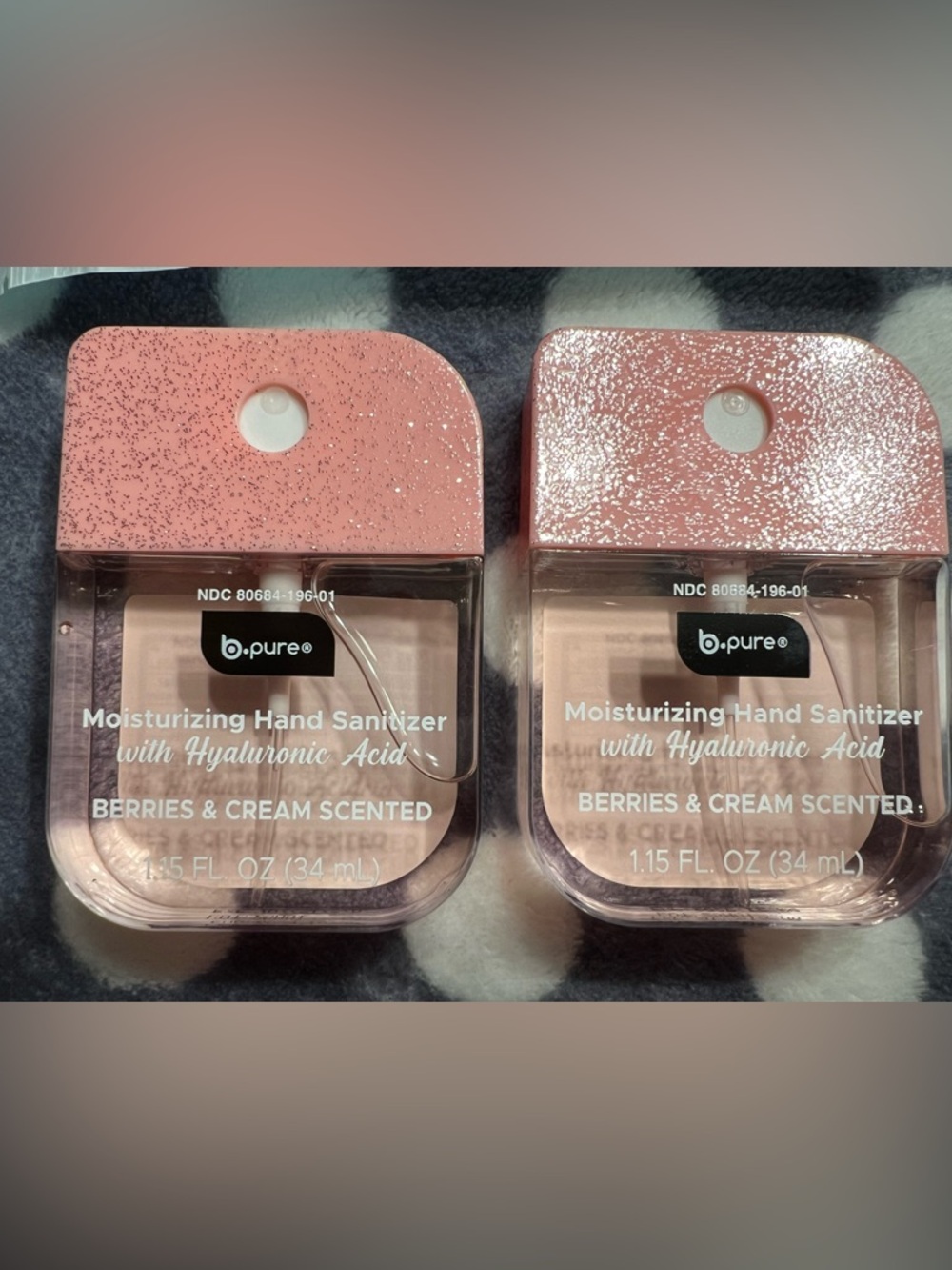 b. pure clear Glitter Hand Sanitizer Case and 2 Refillable Sanitizers - Picture 3 of 3